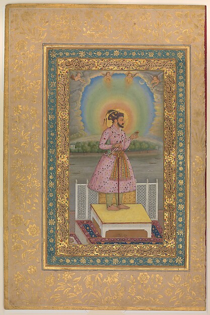 IMAGE 12 — Shah Jahan on a Terrace, Holding a Pendant Set with His Portrait